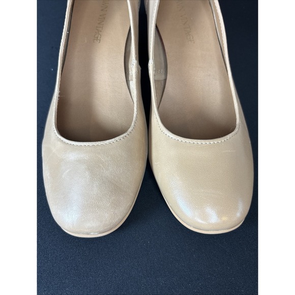 Crown Vintage CV-Clanton Block Heels, Round Toe, Beige, Size 8.5 - Picture 4 of 8